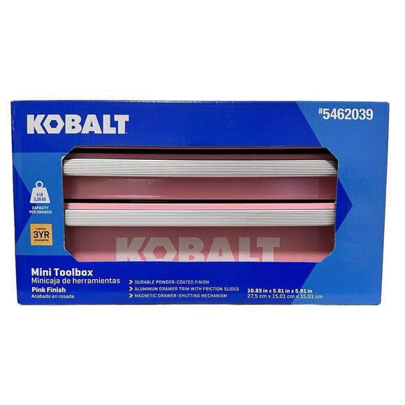 Kobalt Limited Edition Mini Steel Tool Box - Pink Scrapbook/Grooming Garage Box - Picture 3 of 8